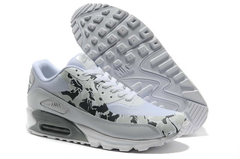 Air Max 90 Hyperfuse Fourrure Chaussures Hommes Caps Blanc Argent